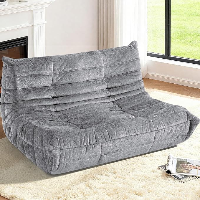 HABUTWAY Bean Bag Chair, Giant Bean Bag Chairs for Adults, 3 Seater Fireside Chair, Lazy Large Floor Bean Bag Sofa for Living Room, Bedroom, Dorm, Office (Light Grey)