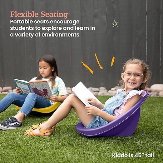ECR4Kids Leaf Floor Seat, Rocker Chair, Primary, 6-Piece