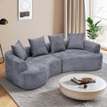 109” Curved Sectional Sofa, Chenille Fabric Modular Cloud Couch, No Assembly Required Half Moon Couch with Deep Seat, 4 Pillows for Living Room, Apartment, Bedroom