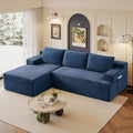 96" Sectional Couches for Living Room Cloud Couch Sofa with L-Shape Upholstered Boneless Couchs Modern Modular Sectional Couch with Chaise (Bule, 96" W+Left Facing Chaise+2Seaters)