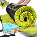 GAIALOOP 3 Inch Memory Foam Camping Mattress, Dual Layer Thick Sleeping Camp Pad for Car Tent Cot, Roll-Up Portable Glamping Floor Bed for Guests Sleepover