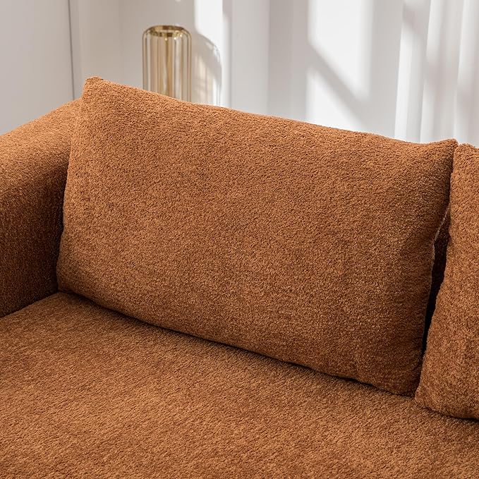 71" Foldable Sofa Bed, Chenille Loveseat with Armrest and Backrest Pillows, Convertible Boneless Couch, Modern Floor Couches for Living Room, Guestroom and Apartment