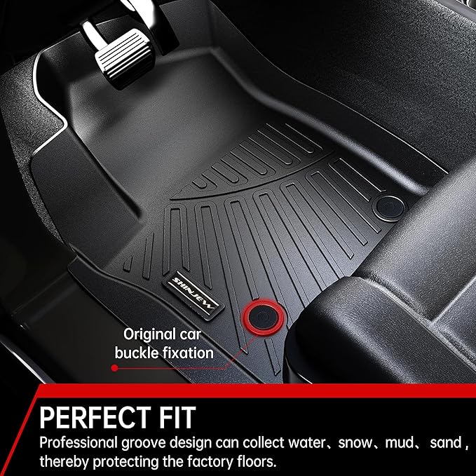 Floor Mats Fit for 2024 2025 2026 Chevrolet Traverse 7 Seats (Bucket Seats),3 Row Floor Mats & Backrest mats & Trunk mat for Chevy Traverse Accessories