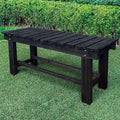 LSPYYDS Outdoor Garden Bench, 2-Person Wood Patio Bench Weatherproof Outdoor Backless Bench, Anti-Corrosion and Anti-Rust Garden Benches for Garden Lawn Porch Park Backyard (Black,35.5''/90cm)