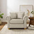 VANOMi 40" W Oversized Accent Chair, Oversized Reading Chair for Living Room, Comfy Reading Nook Chairs for Bedroom, Upholstered Large Chair Armchair Single Sofa for Small Space (Light Khaki)