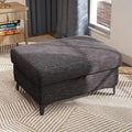 Upvilla 35" Large Storage Ottoman for Living Room, 7.8" Deep Seat Rectangular Ottoman Foot Rest for Couch, Chenille Storage Footstool Load 350 lb （Dark Dray）