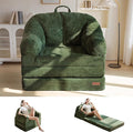MAXYOYO Folding Sofa Bed with Backrest, Boneless Fold Out Couch Bed with Handle, 2 in 1 Convertible Bean Bag Chair to Floor Sofa Lounger, Comfy Folding Couch for Bedroom & Living Room, Dark Green