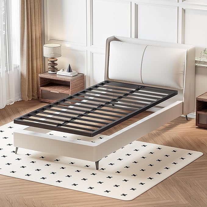 Superay 2 Inch Twin Box Spring Low Profile, Heavy Duty Metal Box Spring Bed Base, Bunkie Board Bed Slat Replacement, Mattress Foundation, Easy Assembly, Noise Free