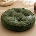 HIGOGOGO Washable Floor Pillow Cushion for Adults, Meditation Cushion Pillow, Large Round Floor Sitting, Removable Tufted Corduroy Cover, for Tatami Living Room or Yoga, 22x22 Inch, Machine Washable