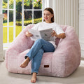 Hobestluk Bean Bag Chairs for Adults Giant Bean Bag Chair with Memory Foam Filling, Adult Beanbag for Bedroom, Living Room (Pink Two-Tone)