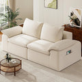 Buytime 76” Comfy Cloud Loveseat Sofa, Convertible Boneless Loveseats for Living Room, Wide 2-Seat Modern Modular Sectional Sofa with Deep Seat, Double-Layer Cloud Cushion and Headrest, Cream Beige
