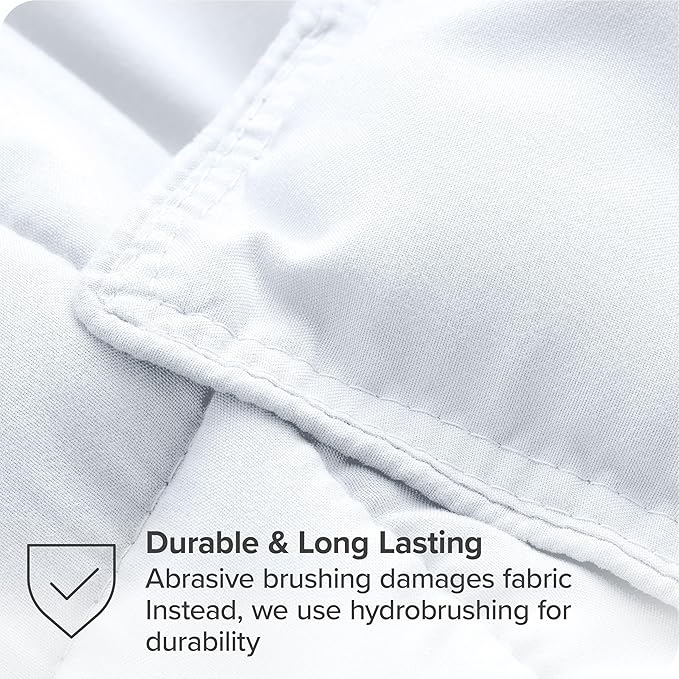 Bare Home Bed-in-A-Bag 7 Piece Comforter & Sheet Set - California King - Goose Down Alternative - Ultra-Soft 1800 Premium Bed Set (Cal King, White/White)