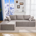 Modular Sectional Sofa Couches L-Shape Couch 3 Seat Modular Sofa Memory Foam Sectional Couches for Living Room, Cloud Couch with Oversized Chaise (Grey Check, 96" Left Facing Chaise)