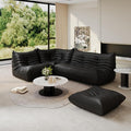 Bean Bag Chair Fireside Chair Lazy Floor Sofa, Faux Leather Giant Corner Bean Bag Sofa, High-Resilience Memory Foam Armless Foam Lounger Tatami Recliner Couch for Living Room Bedroom Dorm Office