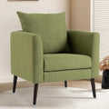 QKFF Barrel Accent Chair with Back Pillow, Large Upholstered Armchair with Solid Wood Legs Modern Reading Chairs for Living Room Bedroom