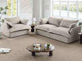 Lopzeho 82” Modular Sectional Sofa, Comfy Down Fill Cloud Couch, Loveseat with Single Seater, Small Couch with Washable Cover, Sectional Couches for Living Room Small Apartments, Light Gray