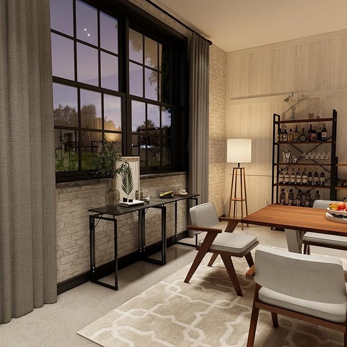 Folding Desk - 31.5" Wood Top Foldable Desk for Small Spaces | No Assembly Required Compact Desk for Home Office, Writing, and Study