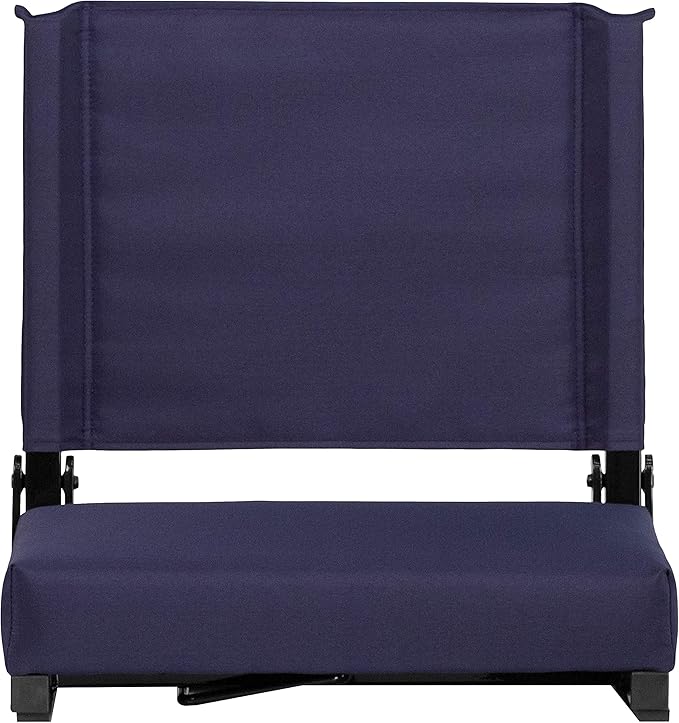 Flash Furniture Grandstand Portable Stadium Seat for Bleachers or Benches, Folding Padded Stadium Chair with Carrying Handle, 500 lb. Weight Capacity, Navy