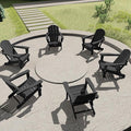 SERWALL Folding Adirondack Chairs Patio Chairs Lawn Chair Set of 6 Outdoor Adirondack Chair Weather Resistant for Patio Deck Garden, Backyard Deck, Fire Pit - Black