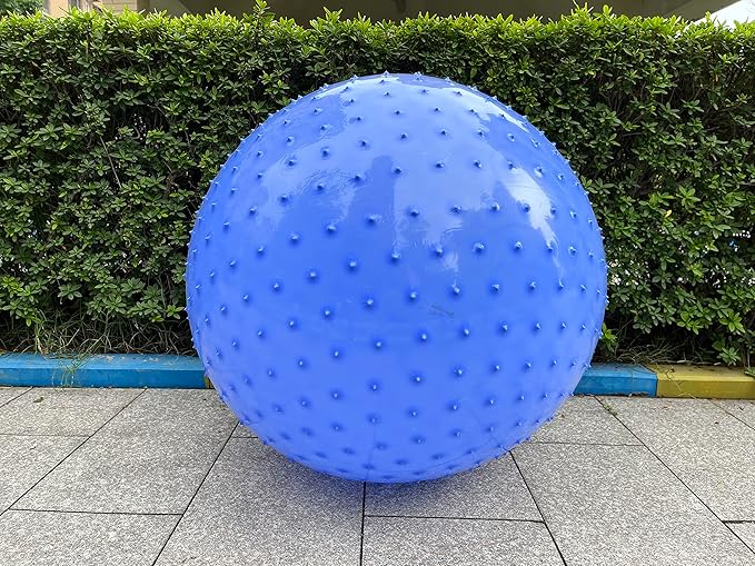 penepico Large Sensory Massage Ball for Kids, 2 Pack 33.5" 85CM Macaron Blue Bouncy Exercise Balls for Toddlers, Big Inflatable Toys with Tactile Spikes, Outdoor Giant Yoga Balls, Large Beach Ball