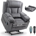 28 inch Extra Wide Power Lift Assist Recliner Chair for Elderly Big and Tall Men, Heavy Duty Lift Chair with Heat and Massage, Cup Holders & USB for Adults Lazy Boy Sleeping, Light Brown