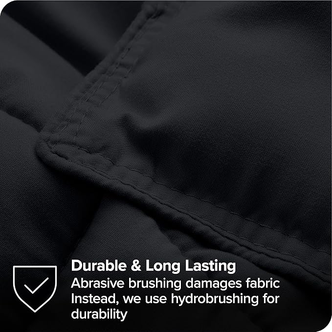 Bare Home Bed-in-A-Bag 7 Piece Comforter & Sheet Set - Full XL - Goose Down Alternative - Ultra-Soft 1800 Premium Bed Set (Full XL, Black/Grey)