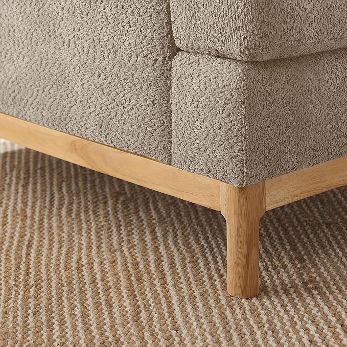 VANOMi Oversized Accent Chair, Mid Century Modern Upholstered Armchair for Living Room, Comfy Chair for Bedroom Reading Chair, Single Sofa for Small Space with Rubberwood Base