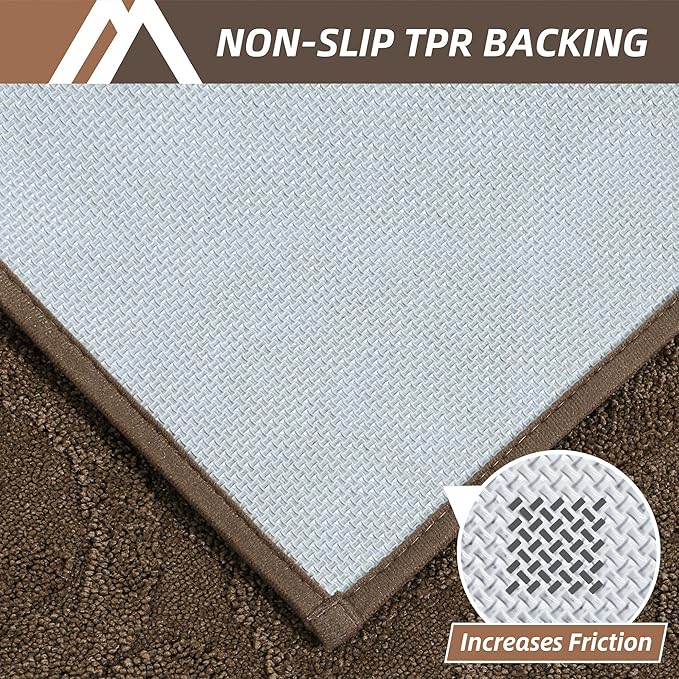 COSY HOMEER Door Mat 24”x36”,Absorbent Dirt Trapper Entryway Rugs,Non-Slip Welcome Mat,Washable Entry Rugs,Low Pile Doormat for Front Back Door,Wet Shoes & Paws,Brown
