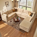 CAODOC Large 8 Seat Modular Sectional Sofa with Ottoman Seat Corduroy Sleeper Sectional Sofa Bed Oversized Convertible Modular Couch for Living Room