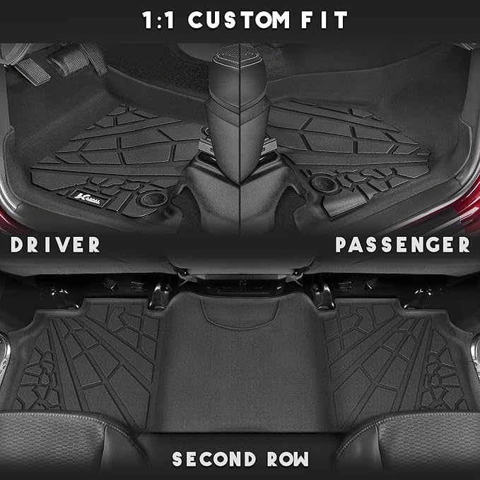 KARPAL Floor Mats for Ram 2500/3500 Crew Cab 2019-2025 2026, TPE All-Weather Floor Liners 1st & 2nd Row Car Mats, Ram Accessories