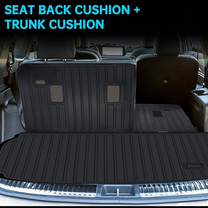 Floor Mats Fit for 2024 2025 2026 Chevrolet Traverse 8 Seats (Bench Seats), 3 Row Floor Mats & Backrest mats & Trunk mat for Chevy Traverse Accessories