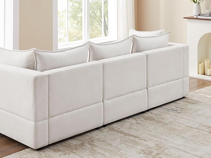 VANOMi Modular Sectional Sofa, Fully Modular Convertible Sleeper Sectional Couch with Reversible Chaise, 6 Seater for Living Room