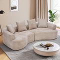 109” Curved Sectional Sofa, Chenille Fabric Modular Cloud Couch, No Assembly Required Half Moon Couch with Deep Seat, 4 Pillows for Living Room, Apartment, Bedroom
