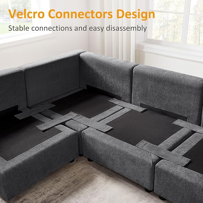 VANOMi Modern Upholstered Middle Module for Modular Sectional,Sectional Sofa Couch Accent Armless Chair, Chenille