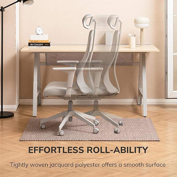 Anji Mountain Rug'd Office Chair Mat for Carpet & Hardwood Floor - Jacquard Woven Top, Anti-Slip Backing, Low Pile, Floor Protector Desk Chair Mat, Office Rugs for Rolling Chairs (40 x 54)