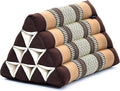 Leewadee Triangle Cushion – Comfortable Backrest for TV or Reading, Incline Pillow for Relaxing Made of Kapok, 20 x 13 x 13 inches, Brown