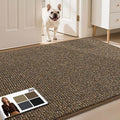 JSEI Dirt Trapper Door Mat 36"x60" Non-Slip Washable Entrance Mat, Dog Doormats, Absorbent & Fade-Resistant Floor Mats, Low Profile Welcome Mats for Entryway, Front Door, and Inside Entrance, Brwon