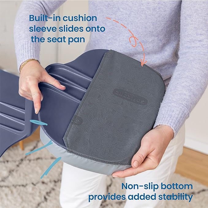 ECR4Kids The Surf Portable Lap Desk with Cushion, Flexible Seating, Navy, 10-Piece