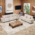 MIXPATIO L-Shaped Cloud Modular Sofa Set with Chaise Lounge, 5-Piece Sectional & Deep Seat, Plush Corduroy w/Removable Arms for Living Room - Beige