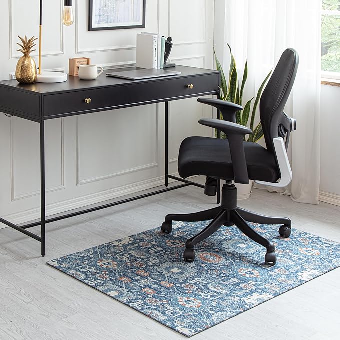 Anji Mountain Rug'd Office Chair Mat for Carpet & Hardwood Floor - Jacquard Woven Top, Anti-Slip Backing, Low Pile, Floor Protector Desk Chair Mat, Office Rugs for Rolling Chairs (36 x 48)