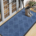 Smiry Front Door Mat Outside Entrance, Heavy Duty Outdoor Indoor Mat, Natural Rubber Doormat, Non Slip, Trap Dirt and Moisture, Easy Clean, Low Profile Patio Porch Entryway Mat, 47x23, Blue