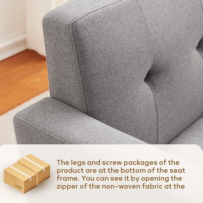 HUIMO Fabric Accent Chairs Set of 4, Button Tufted Living Room Chairs Easy to Install, Mid Century Modern Chair, Upholstered Arm Chair for Living Room Bedroom Study Office (4, Dark Grey)