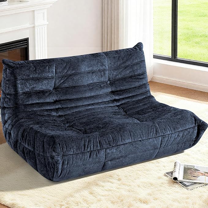 HABUTWAY Bean Bag Chair, Giant Bean Bag Chairs for Adults, 3 Seater Fireside Chair, Lazy Large Floor Bean Bag Sofa for Living Room, Bedroom, Dorm, Office (Navy Blue)