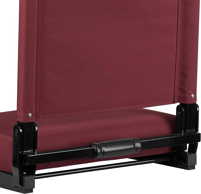 Flash Furniture Grandstand Portable Stadium Seats for Bleachers or Benches, Folding Padded Stadium Chairs with Handle, Pack of 2, 500 lb. Weight Capacity, Maroon