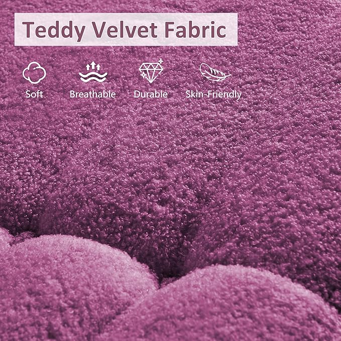 Bean Bag Chair, Oversized Bean Bag Chair for living Room, Fireside Chair for adults with Memory Foam Filled, Big Accent Sofa Lounge Floor Sofa for Gaming, Reading, Relax, No Assembly Required (Purple)