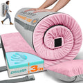 GAIALOOP 3 Inch Memory Foam Camping Mattress, Dual Layer Thick Sleeping Camp Pad for Car Tent Cot, Roll-Up Portable Glamping Floor Bed for Guests Sleepover