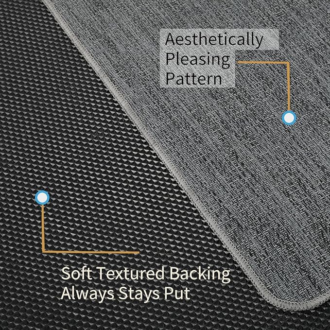Chair Mat for Hardwood Floor, 36" x 48" Heavy Duty Office Chair Mat for Rolling Chairs, Anti Slip, Computer Chair Desk Mat, Floor Protector for Home Office, Black&Grey