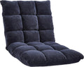 Amazon Basics Adjustable 14-Position Memory Foam Floor Chair with Back Support, Portable, 41.3"D x 21.3"W x 6"H, Navy