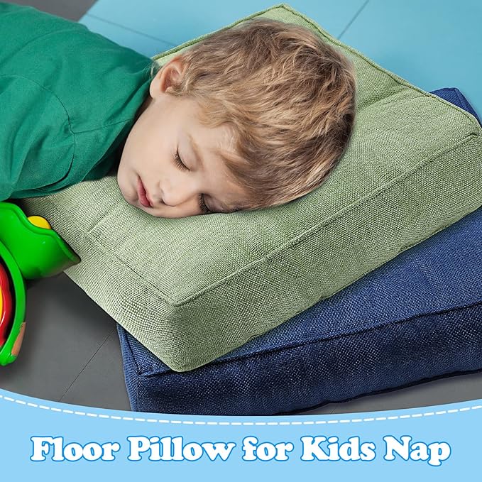Fumete 8 Pcs Square Floor Pillows for Kids and Adult 16''x16'' Flexible Seating Floor Cushion for Classroom Multicolor Meditation Cushions for Home Daycare Preschool Yoga Meditation (Classic Color)