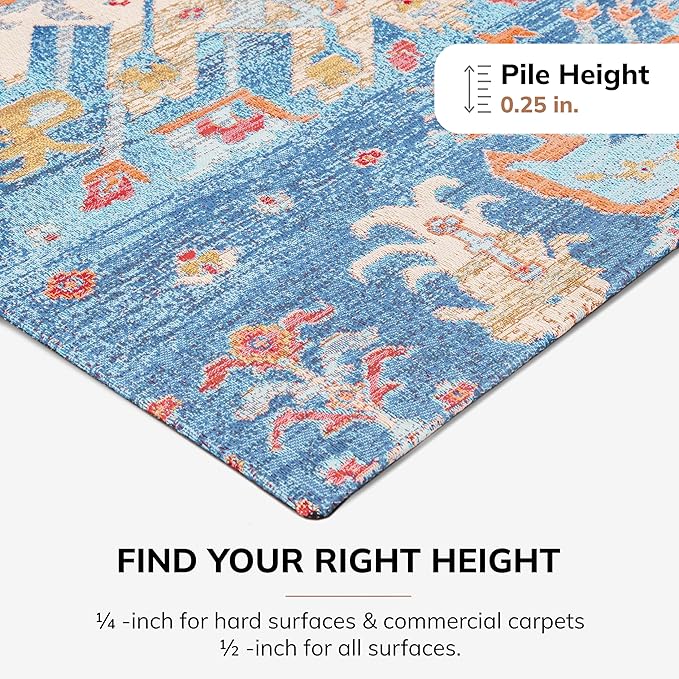 Anji Mountain Rug'd Office Chair Mat for Carpet & Hardwood Floor - Jacquard Woven Top, Anti-Slip Backing, Low Pile, Floor Protector Desk Chair Mat, Office Rugs for Rolling Chairs (40 x 54)